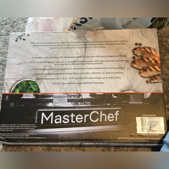 Bamboo Cutting Board with Integrated Scale 2in1 EcoFriendly MasterChef TV Series - Picture 2 of 3